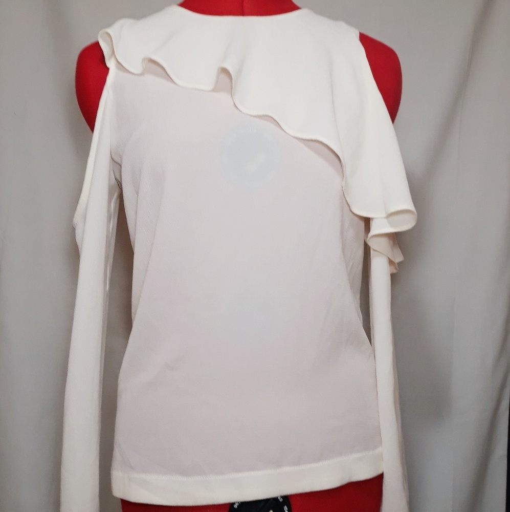 Top Shop Cold Shoulder Ruffle Blouse Size 2